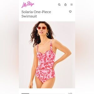 Lilly Pulitzer Coral and White Swimsuit